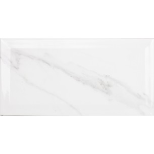 Carrara White Gloss Bevelled 10x20 cm Wall Tile 2