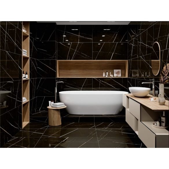 Sahara Negro Pulido 60x120 Suelo y Pared