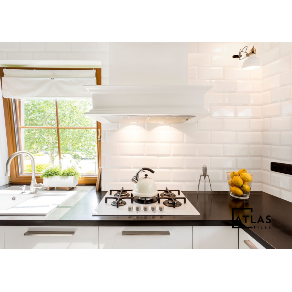 Metro Cream Bevelled Gloss 10x20 cm Wall Tile