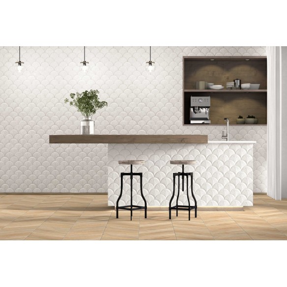 Palermo shell Blanco 30.7x30.7 cm