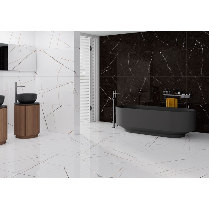 Black Vein Polished 60x120 cm Floor & Wall Tile