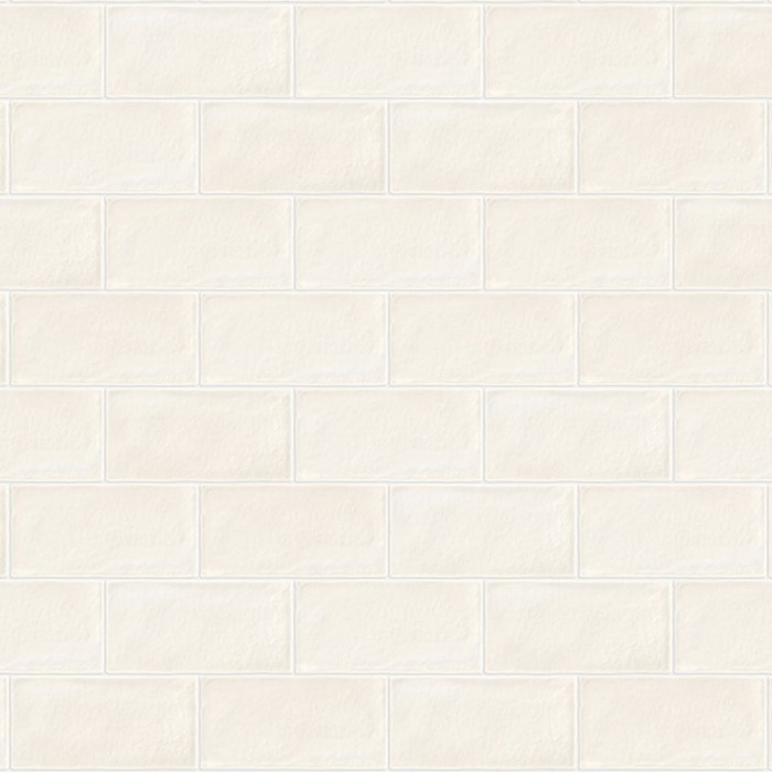 Plaqueta Rústica Artesanal Blanco Brillo 7.5x15...