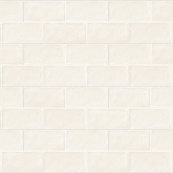 Handmade Rustic  White Glossy 7.5x15 cm Wall Tile