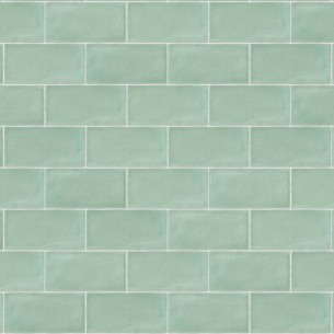 Plaqueta Rústica Artesanal Menta Brillo 7.5x15 cm 2