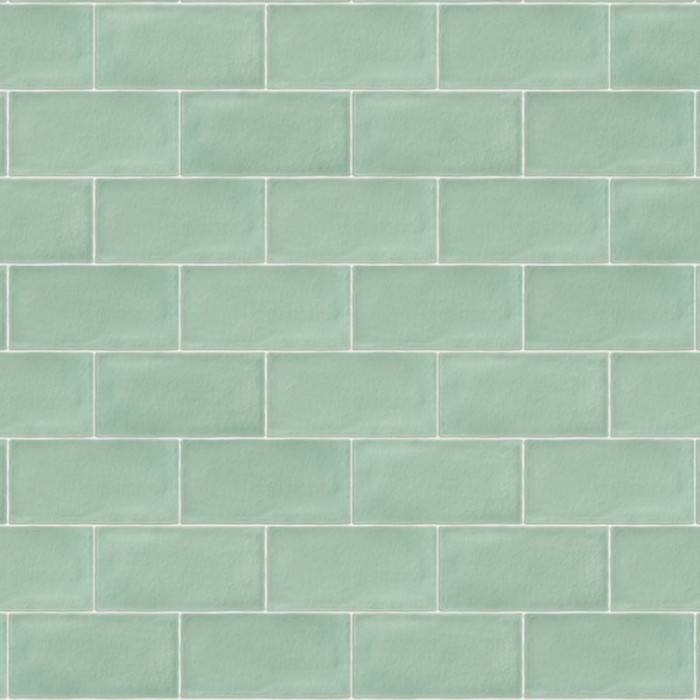 Plaqueta Rústica Artesanal Menta Brillo 7.5x15 cm