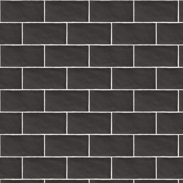 Handmade Rustic Anthracita Glossy 7.5x15 cm Wall Tile