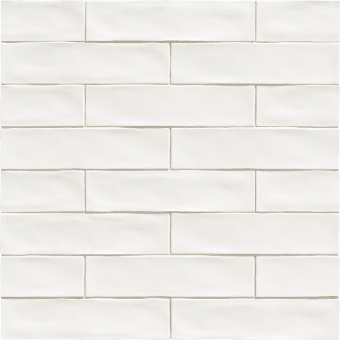 Plaqueta Rústica Artesanal Blanco 7.5x30 cm Pared