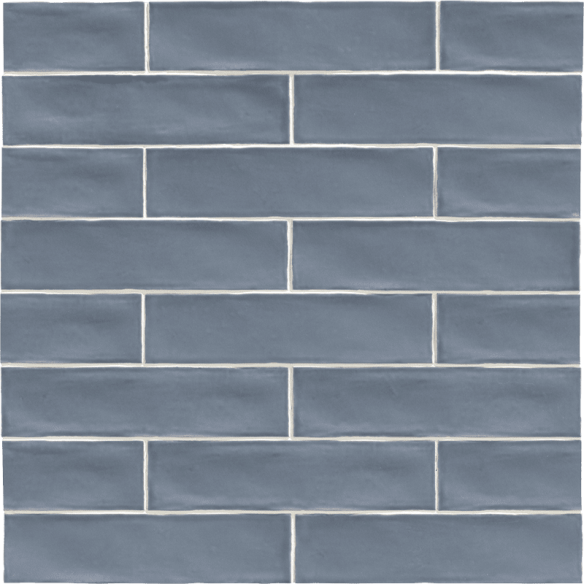 Handmade Rustic Blu Glossy 7.5x30 cm