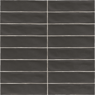 Plaqueta Rústica Artesanal Antracita 7.5x30 cm Pared