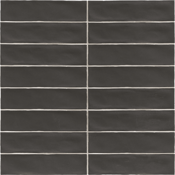 Plaqueta Rústica Artesanal Antracita 7.5x30 cm Pared