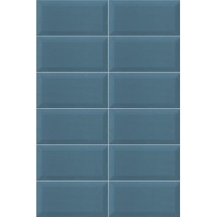 Biselado Azul Grisado Brillo 10x20 cm Pared