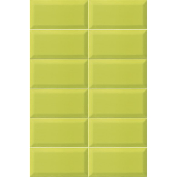 Biselado Verde Claro Brillo 10x20 cm Pared