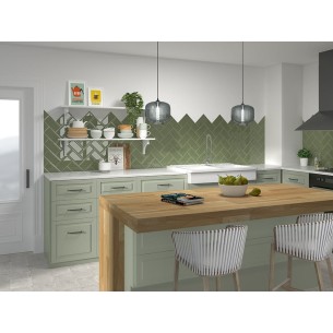 Metro Green Olive Glossy 10x20 cm