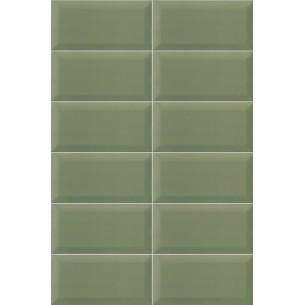 Biselado Verde Oliva Brillo 10x20 cm Pared 2