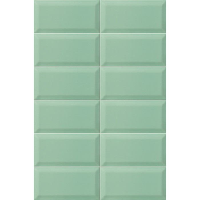 Biselado Azul Esmeralda Brillo 10x20 cm Pared