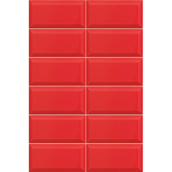 Metro Red Glossy 10x20 cm Wall Tile