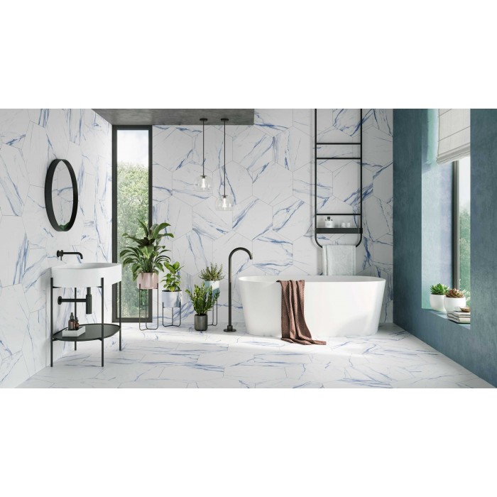 Hex  Cuneo Blue 56x48.5 cm Floor & Wall Tile