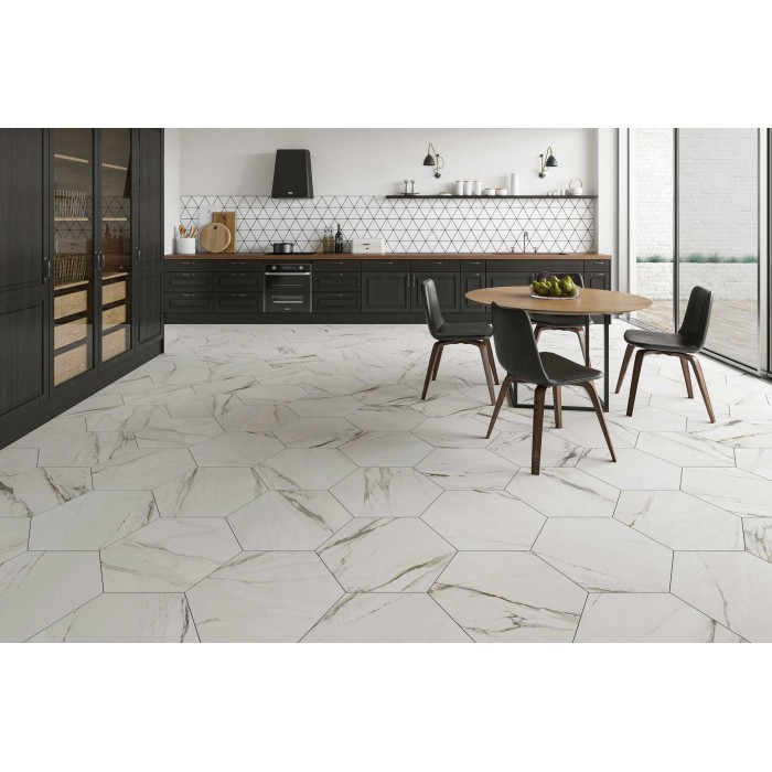 Hex Cuneo Gold 56x48.5 cm Suelo y Pared